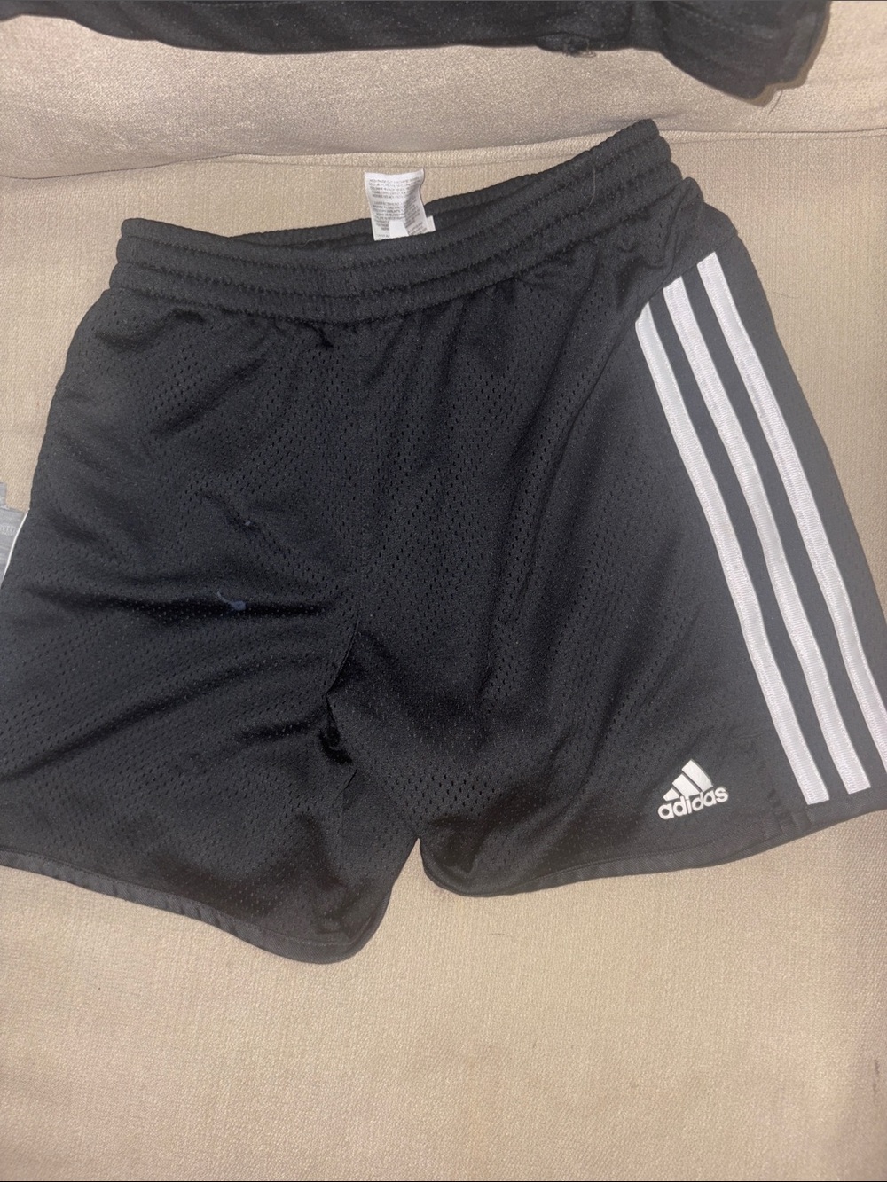 Adidas kids Black 3-Stripe Athletic Shorts